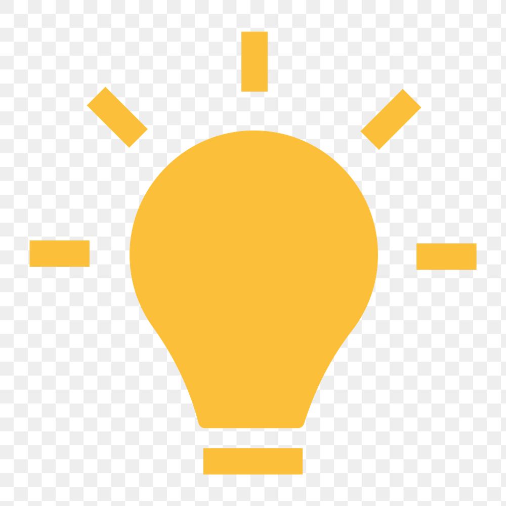Light bulb png icon sticker, flat graphic on transparent background