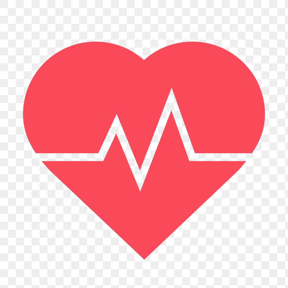 Heartbeat, health png icon sticker, flat graphic on transparent background