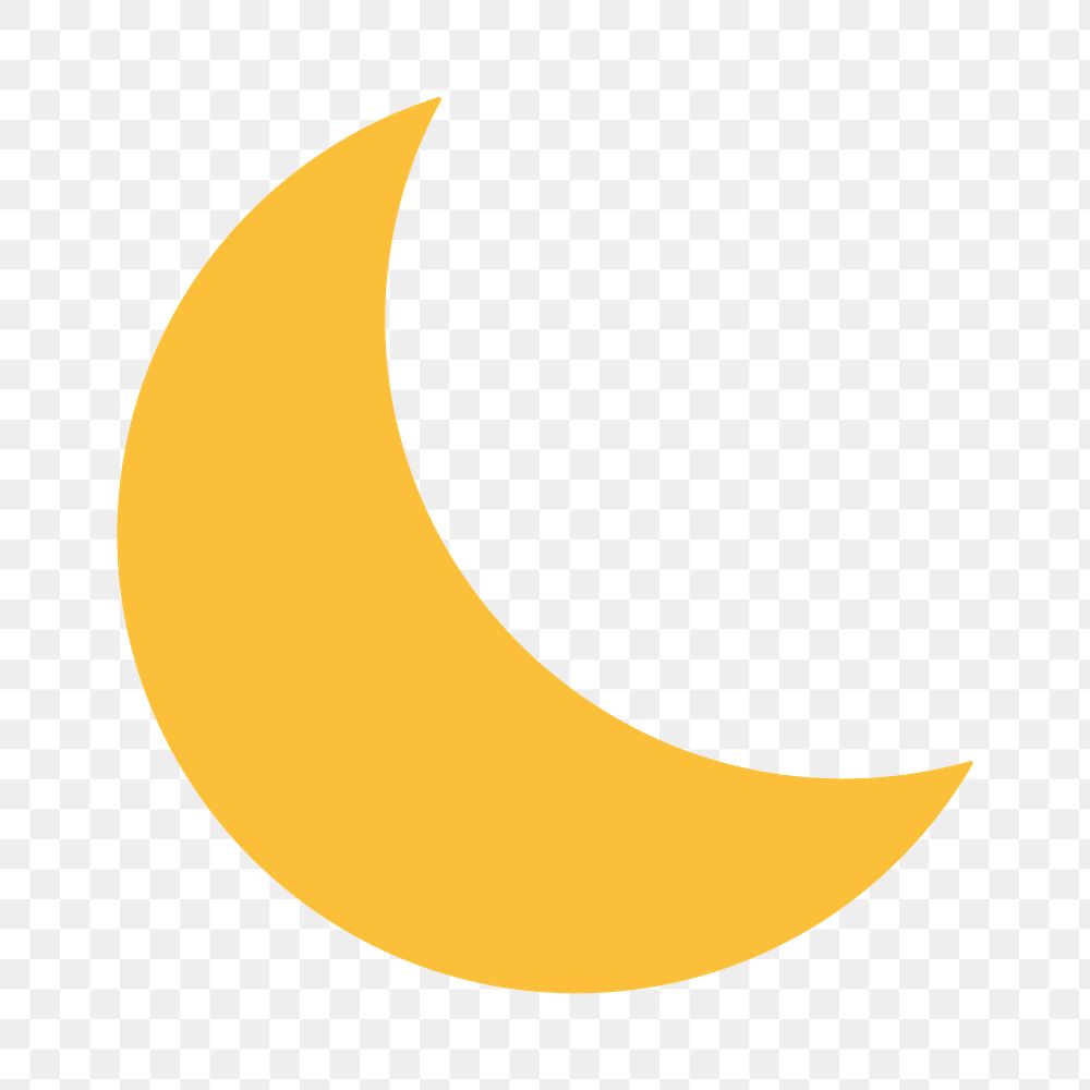 Crescent moon png icon sticker, flat graphic, transparent background