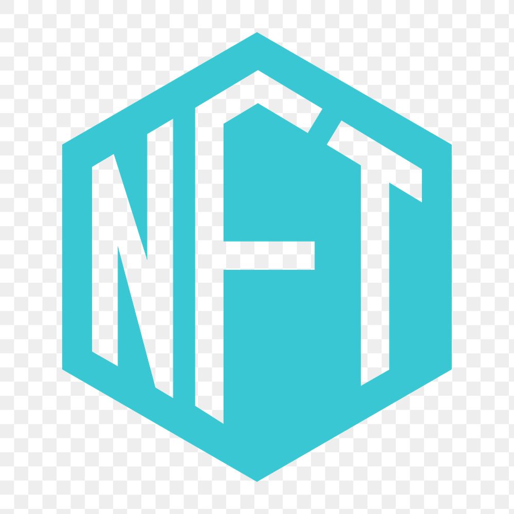 NFT cryptocurrency png icon sticker, flat graphic on transparent background