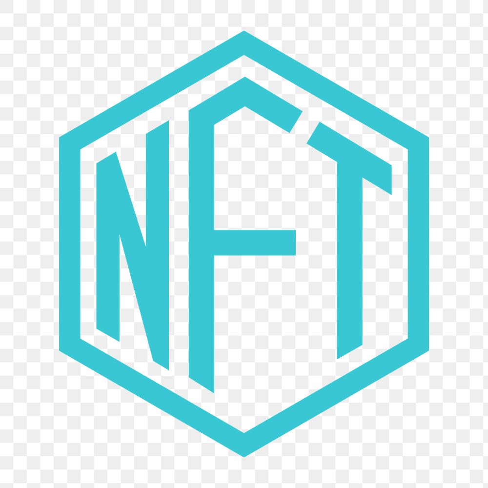 NFT cryptocurrency png icon sticker, flat graphic on transparent background