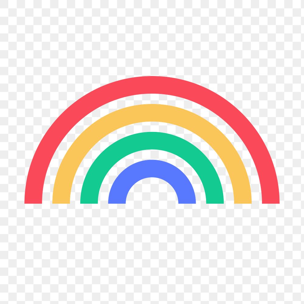 Rainbow png icon sticker, flat graphic, transparent background