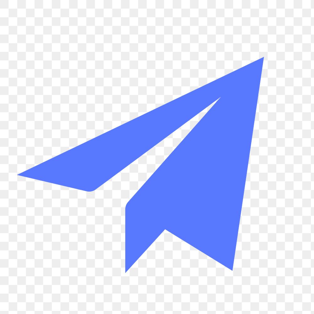 Paper plane messenger png icon sticker, flat graphic on transparent background