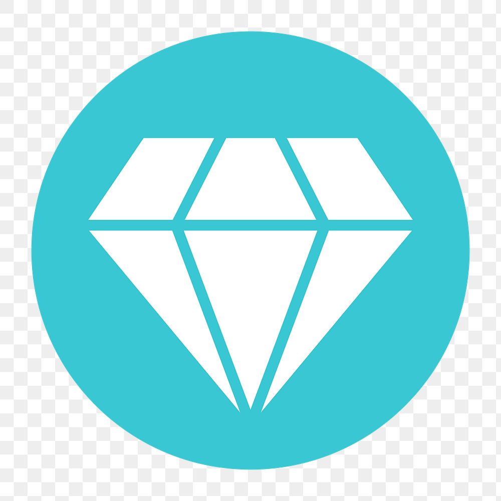 Diamond shape png icon sticker, flat graphic on transparent background