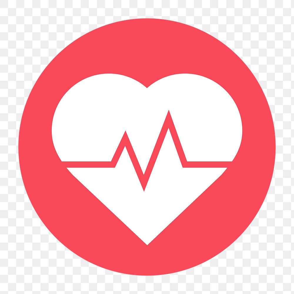 Heartbeat, health png icon sticker, flat graphic on transparent background
