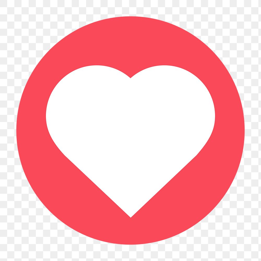 Heart shape png icon sticker, flat graphic on transparent background
