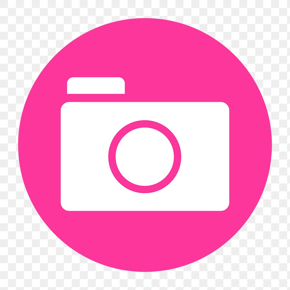 Camera app png icon sticker, flat graphic on transparent background