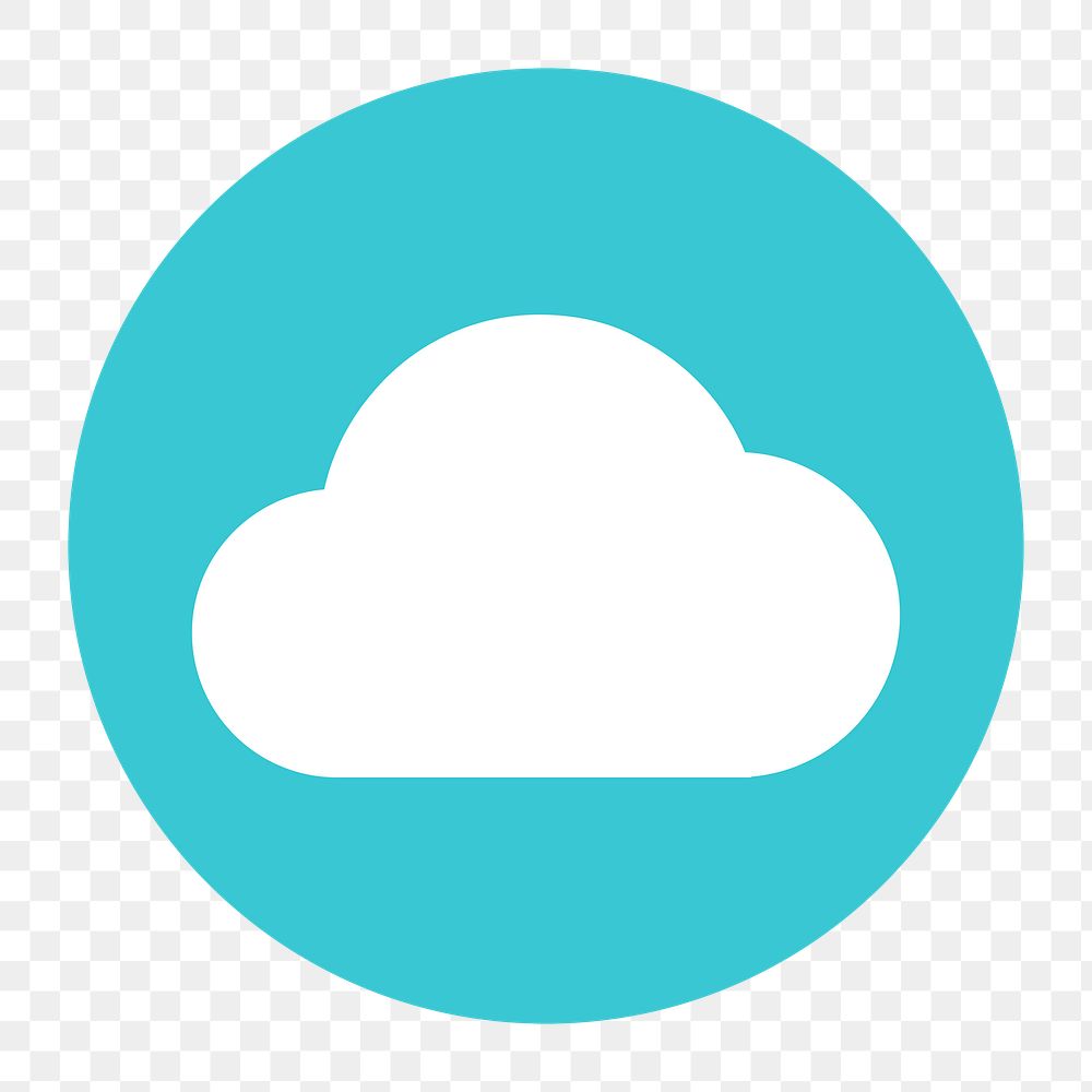 Cloud storage png icon sticker, flat graphic on transparent background