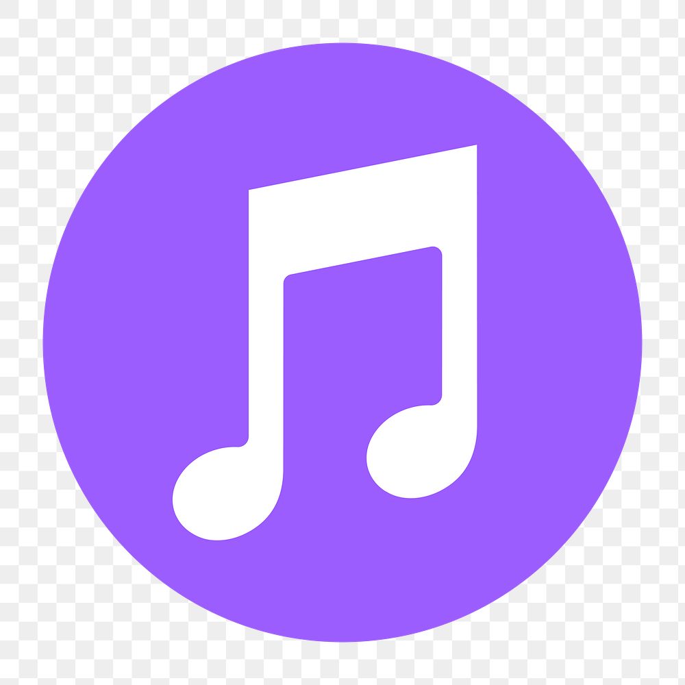 Music note app png icon sticker, flat graphic on transparent background