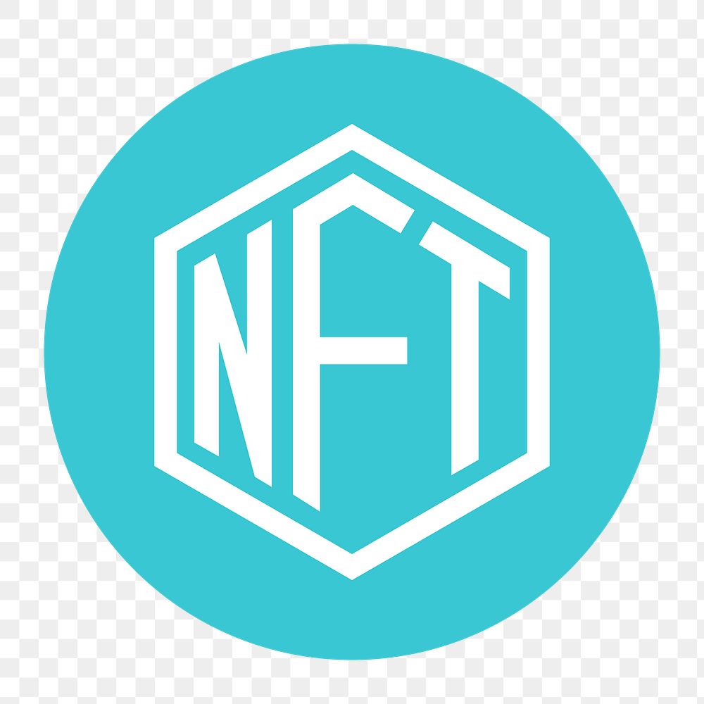 NFT cryptocurrency png icon sticker, flat graphic on transparent background