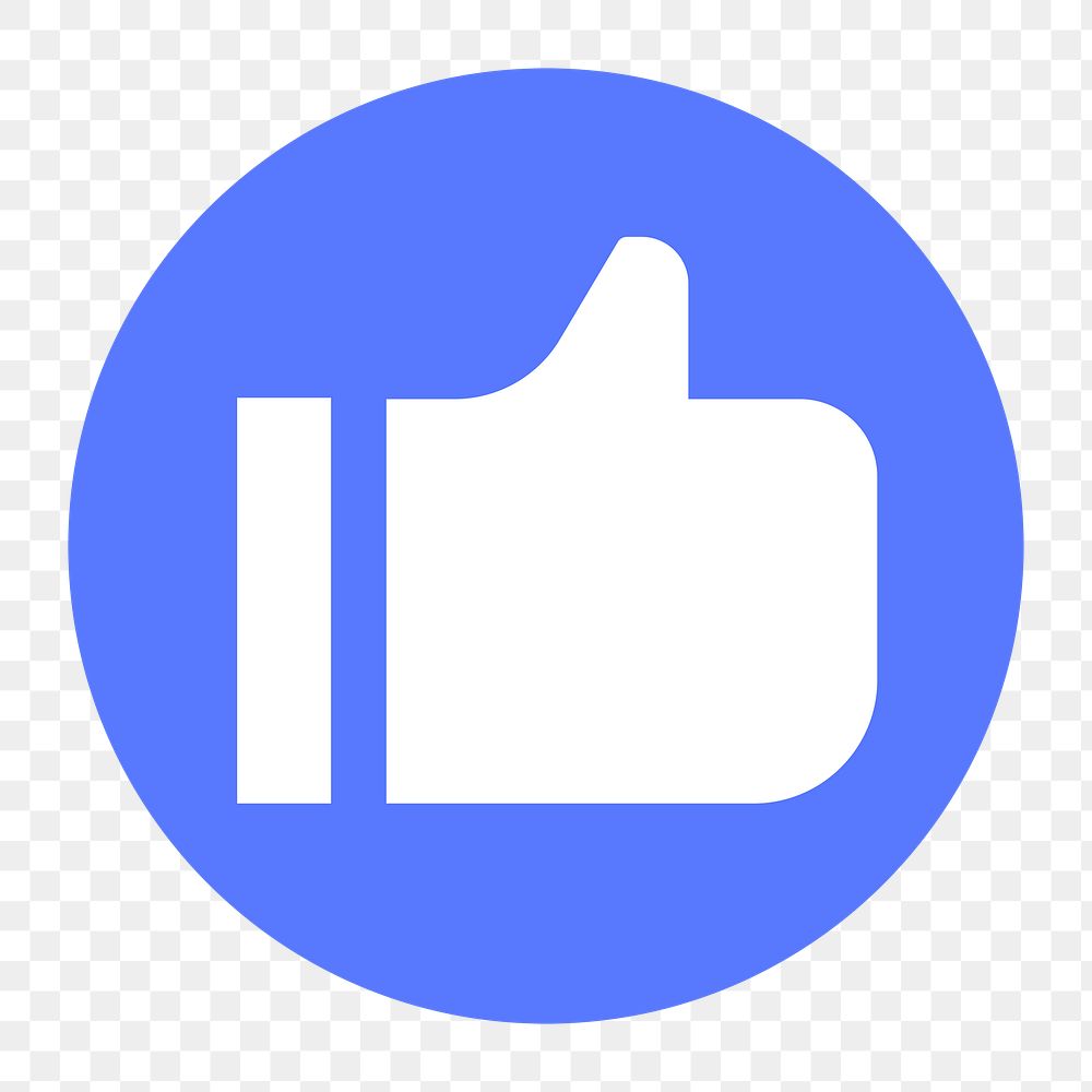 Thumbs up png like icon sticker, flat graphic on transparent background