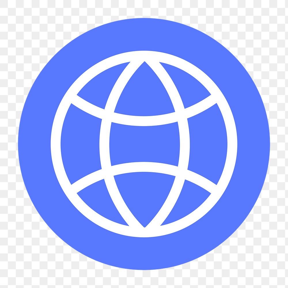 Globe grid png icon sticker, flat graphic on transparent background