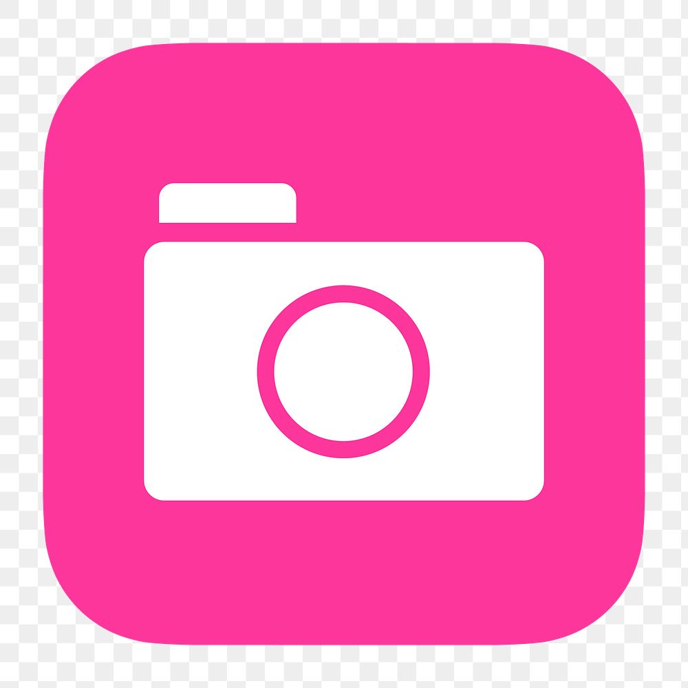 Camera app png icon sticker, flat graphic on transparent background