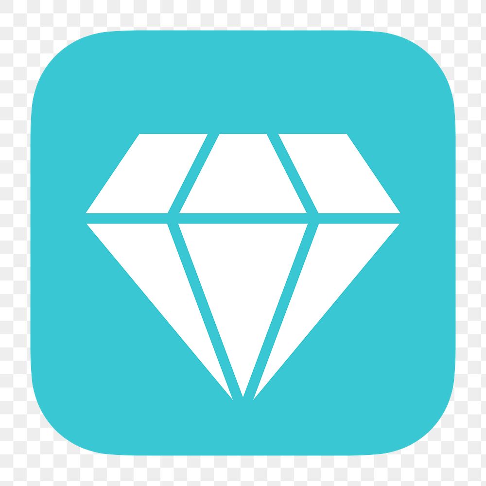 Diamond shape png icon sticker, flat graphic on transparent background