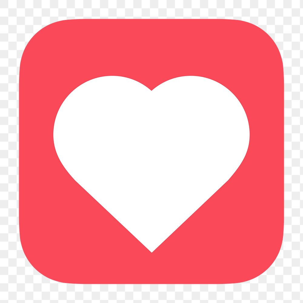 Heart shape png icon sticker, flat graphic on transparent background