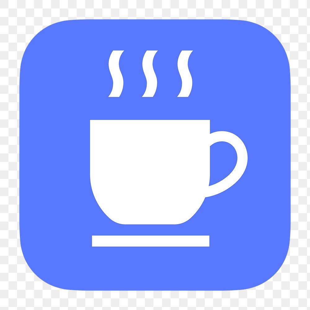 Coffee mug, cafe png icon sticker, flat graphic on transparent background