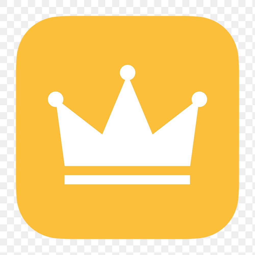 Crown ranking png icon sticker, flat graphic on transparent background