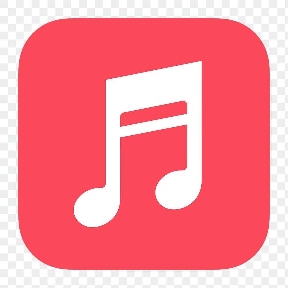 Music note app png icon sticker, flat graphic on transparent background