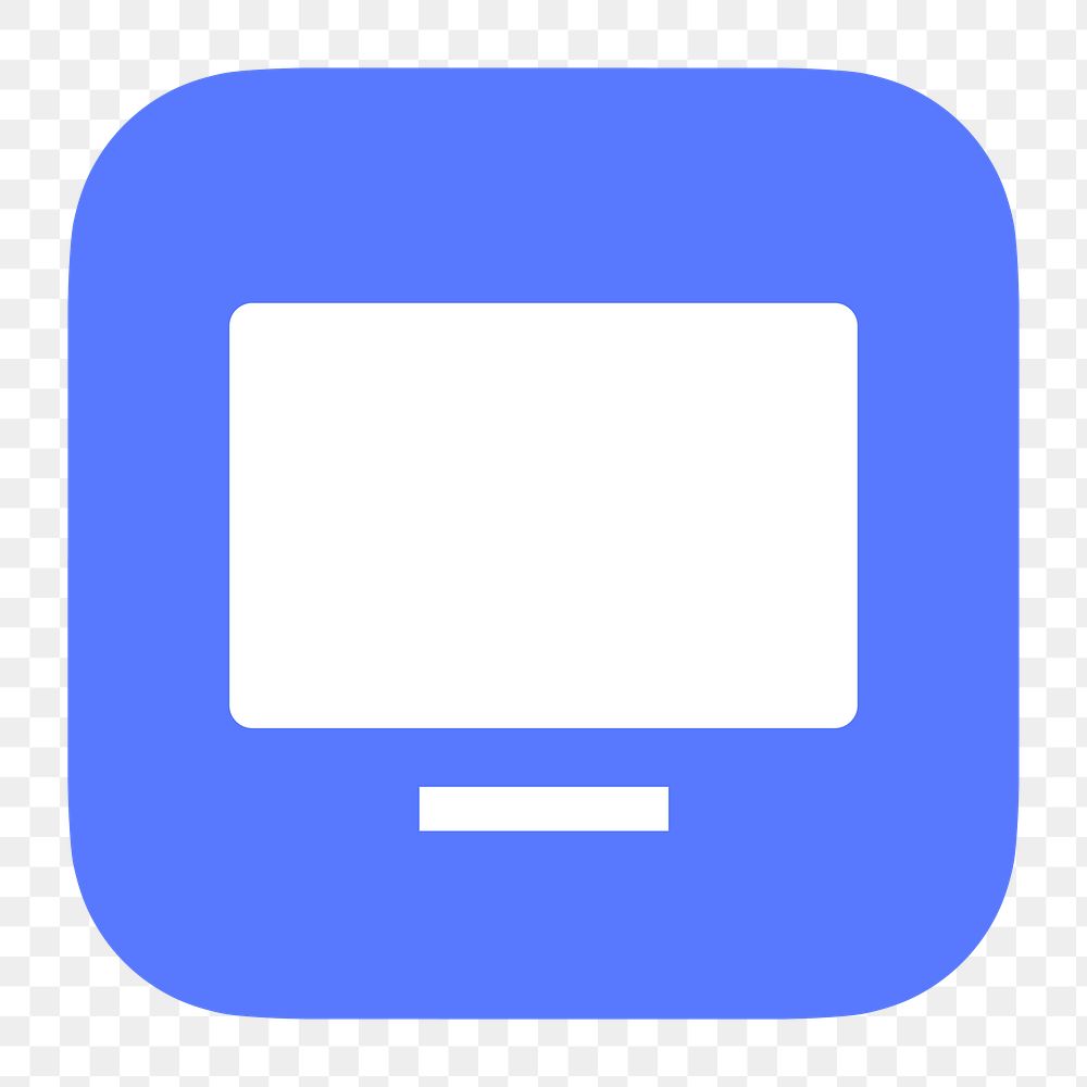Computer screen png icon sticker, flat graphic on transparent background
