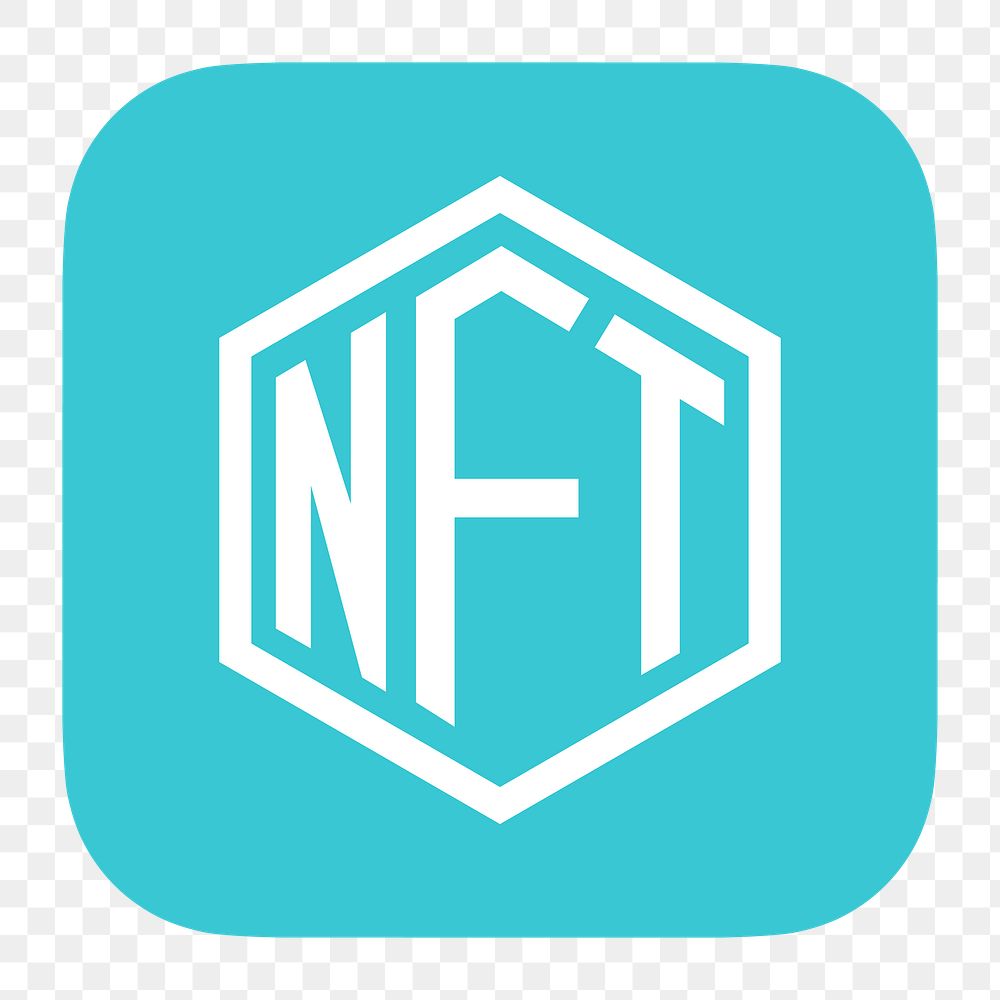 NFT cryptocurrency png icon sticker, flat graphic on transparent background