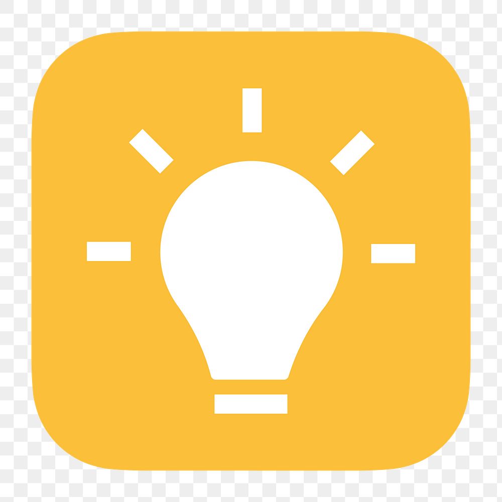 Light bulb png icon sticker, flat graphic on transparent background