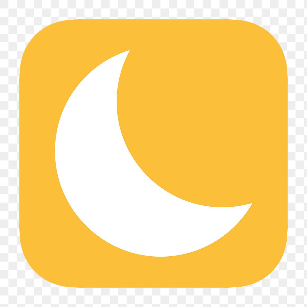 Crescent moon png icon sticker, flat graphic, transparent background