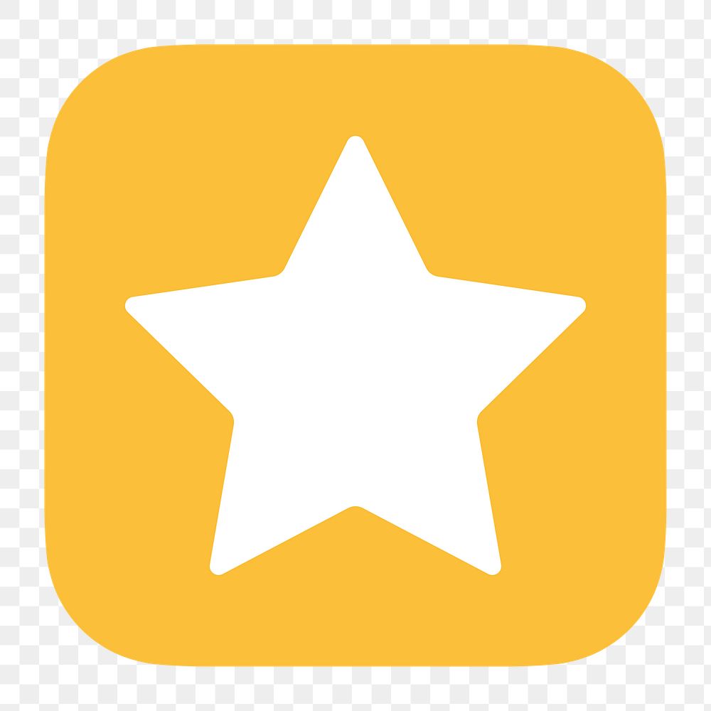 Star shape png icon sticker, flat graphic, transparent background