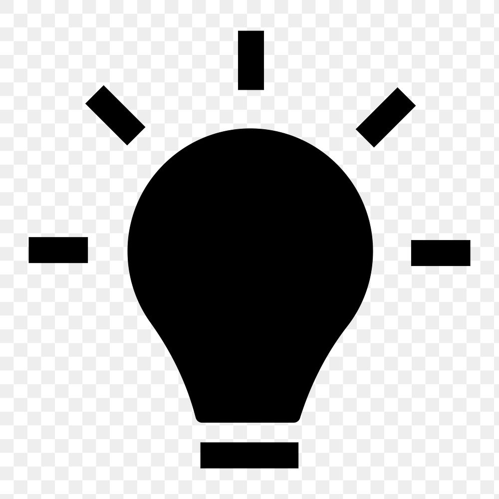 Light bulb png icon sticker, flat graphic on transparent background