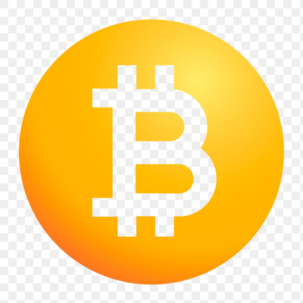 Bitcoin cryptocurrency png icon sticker, aesthetic gradient design on transparent background