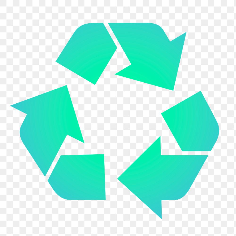 Recycle, environment png icon sticker, aesthetic gradient design on transparent background