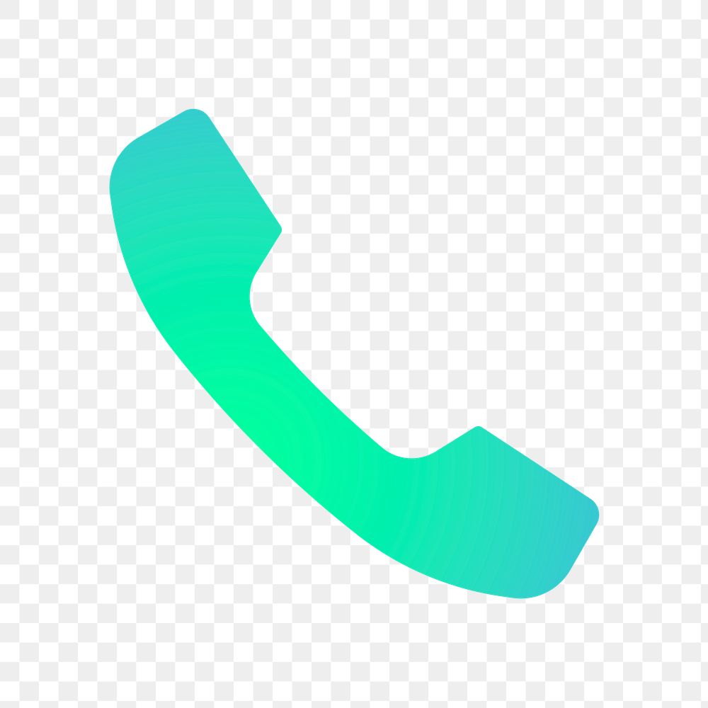 Phone call png app icon sticker, aesthetic gradient design on transparent background