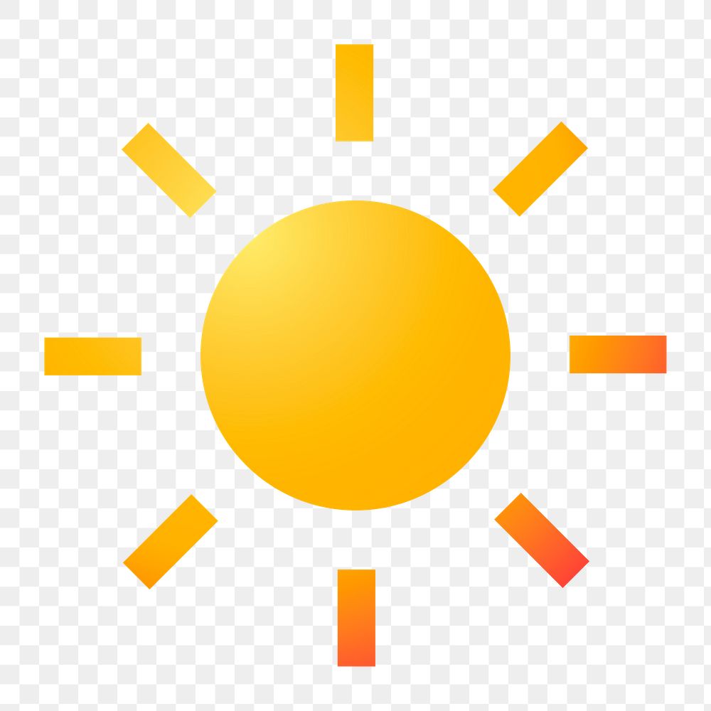 Sun, weather png icon sticker, aesthetic gradient design, transparent background