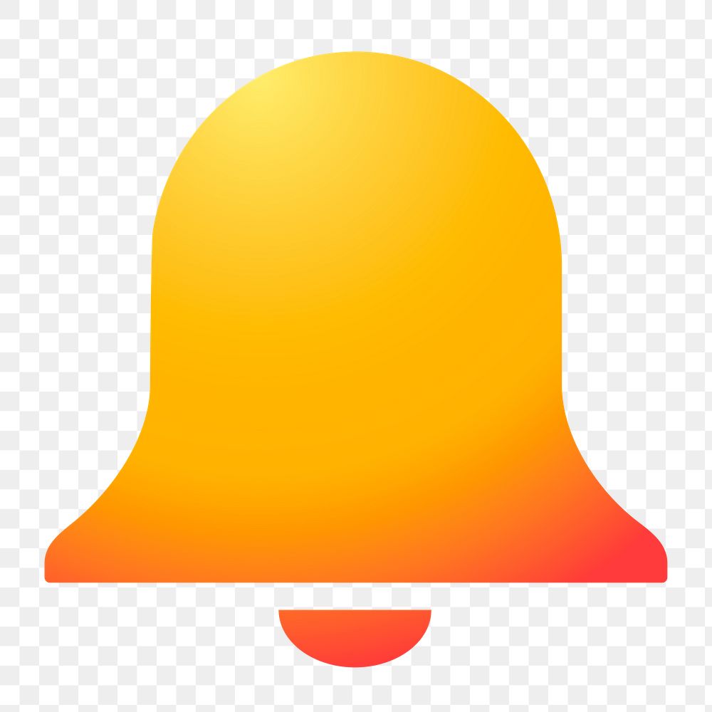 Bell, notification png icon sticker, aesthetic gradient design on transparent background