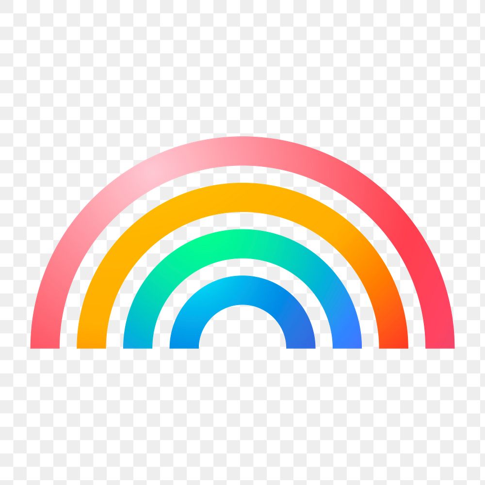 Rainbow png icon sticker, aesthetic gradient design, transparent background