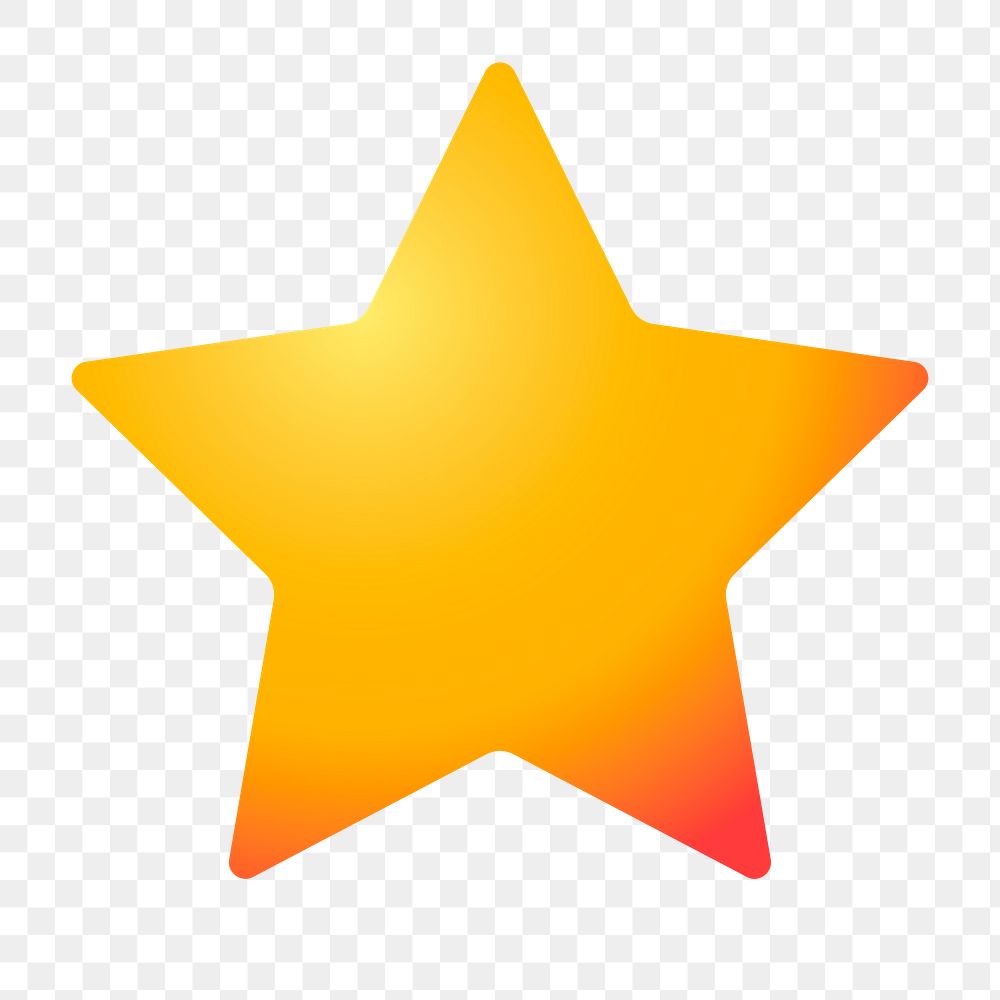 Star shape png icon sticker, aesthetic gradient design, transparent background