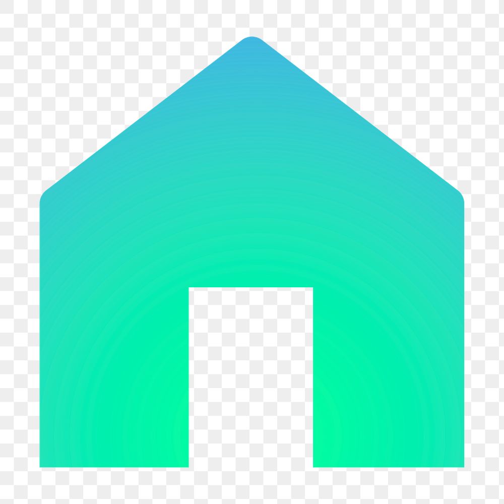 Home png icon sticker, aesthetic gradient design on transparent background