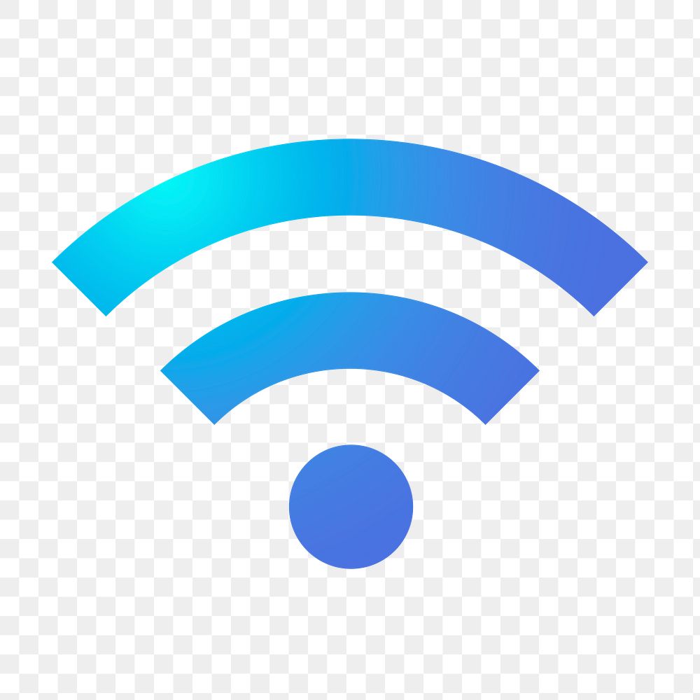 Wifi network png icon sticker, aesthetic gradient design on transparent background