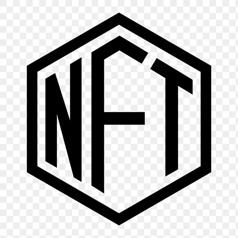 NFT cryptocurrency png icon sticker, flat graphic on transparent background