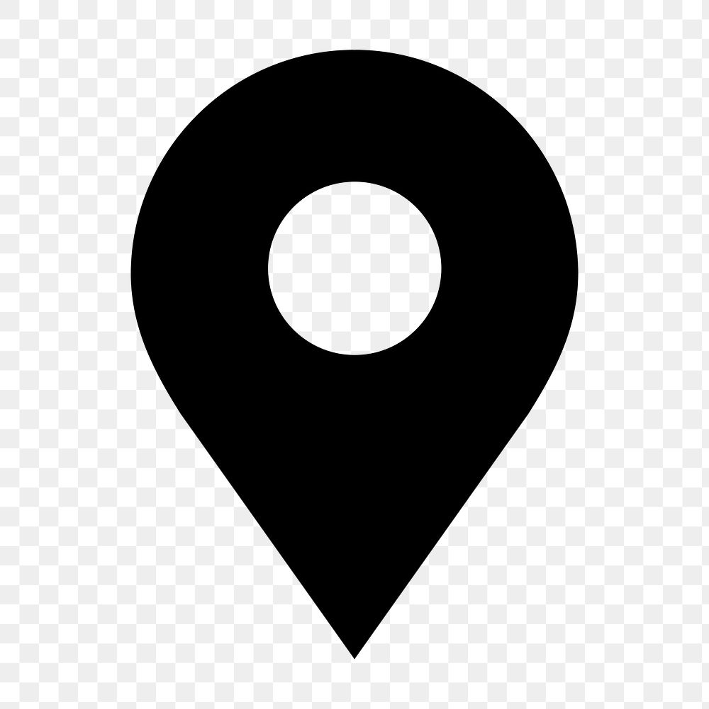 Location pin png icon sticker, flat graphic on transparent background