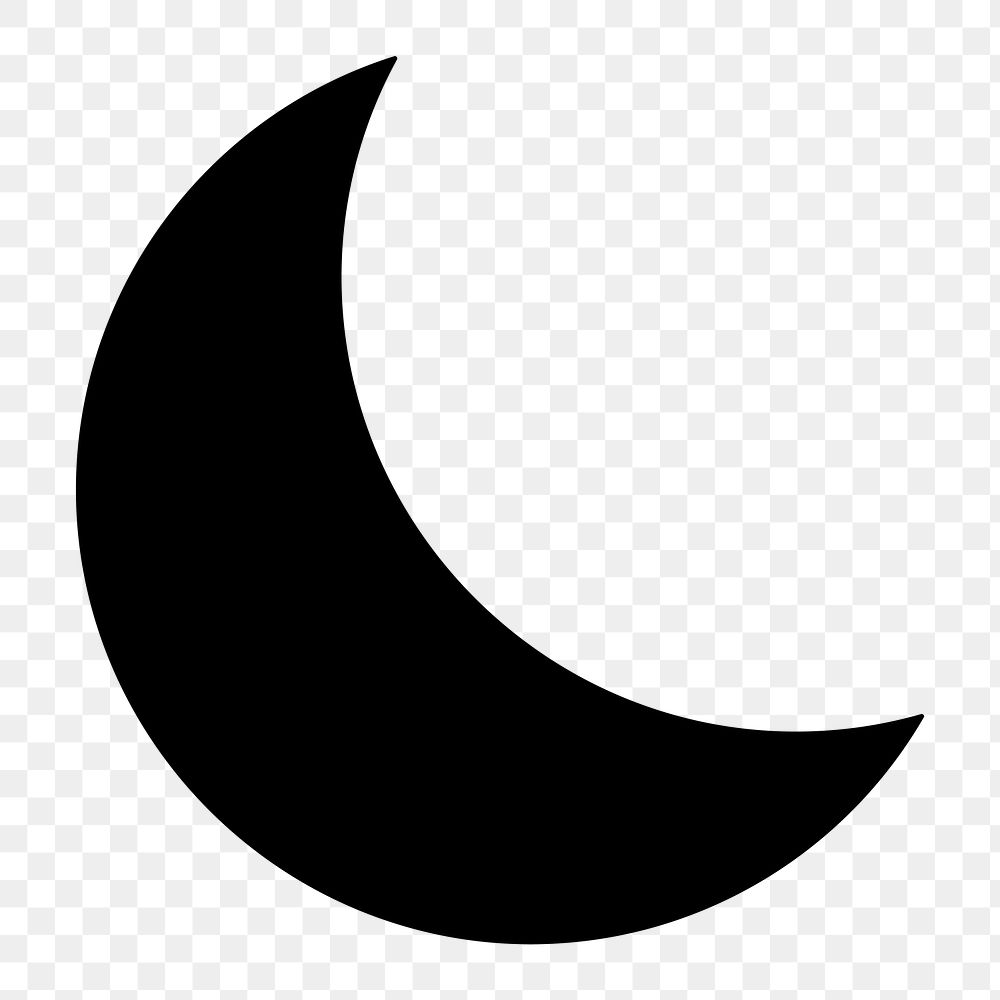 Crescent moon png icon sticker, flat graphic, transparent background