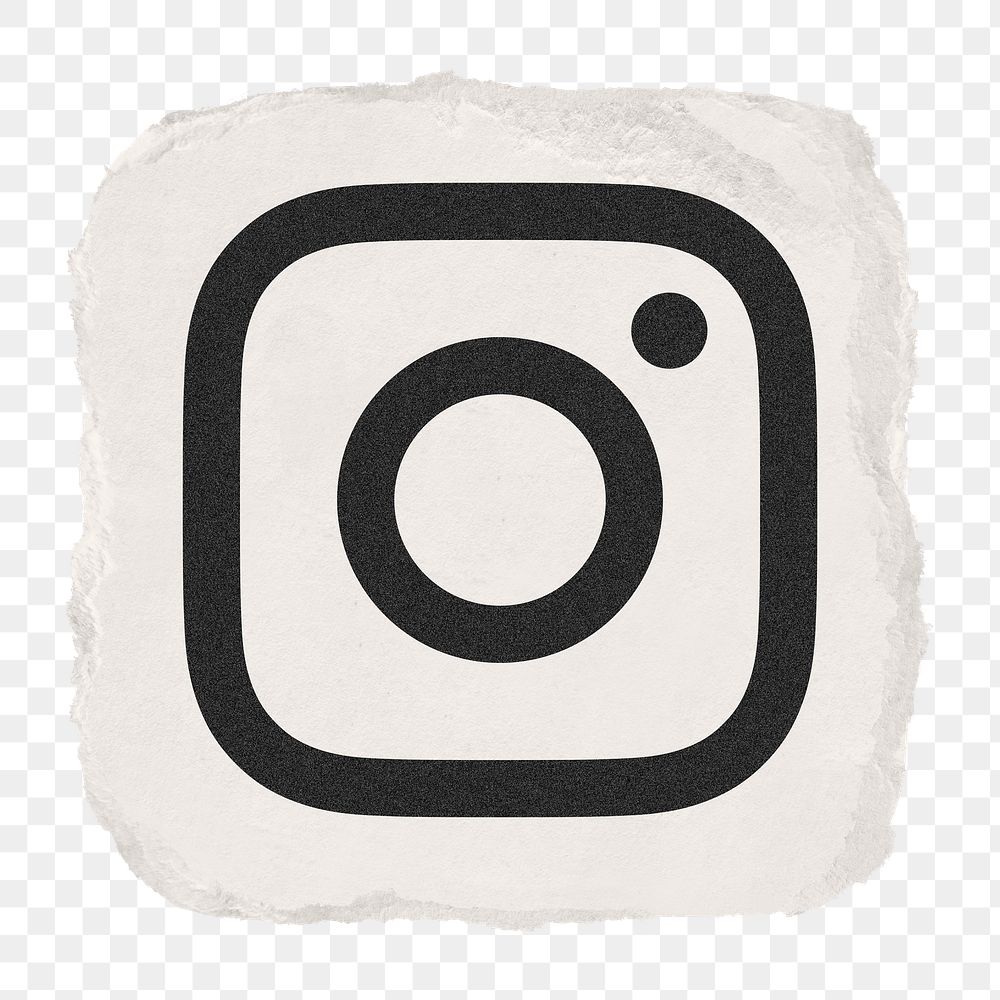 Instagram icon for social media in ripped paper design png. 13 MAY 2022 - BANGKOK, THAILAND