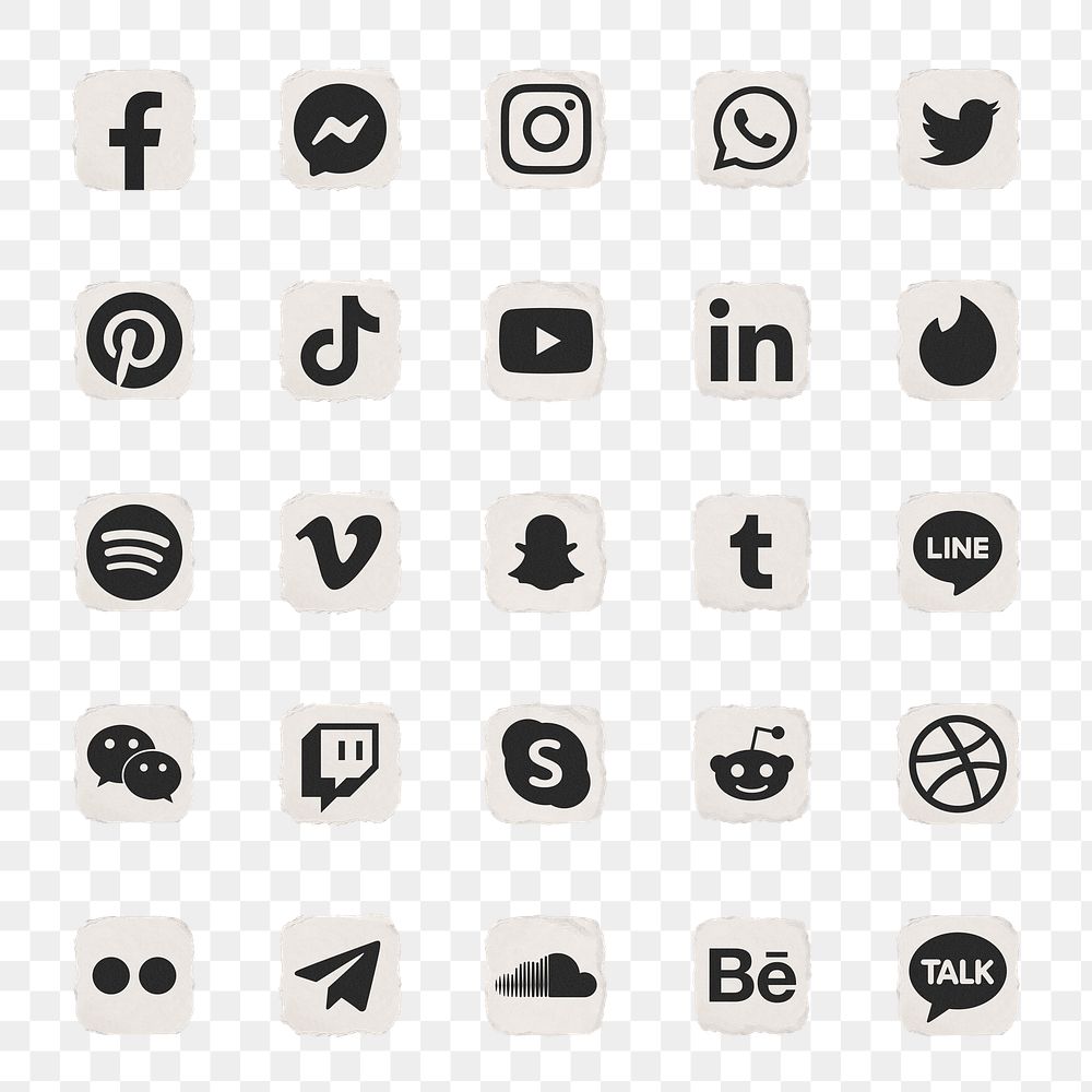 Popular social media icons png set in ripped paper design with Facebook, Instagram, Twitter, TikTok, YouTube etc. 13 MAY 2022…