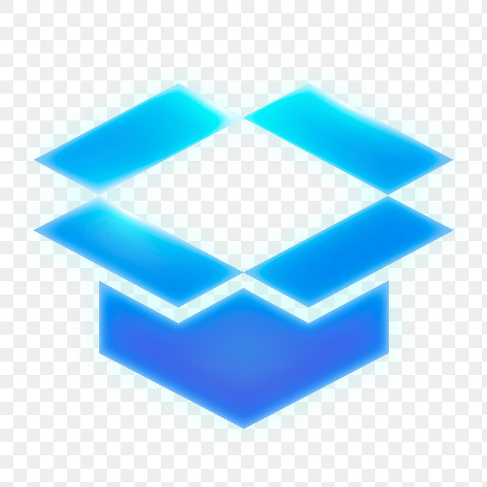 Dropbox png element, neon design, transparent background. BANGKOK, THAILAND, 31 MARCH 2023