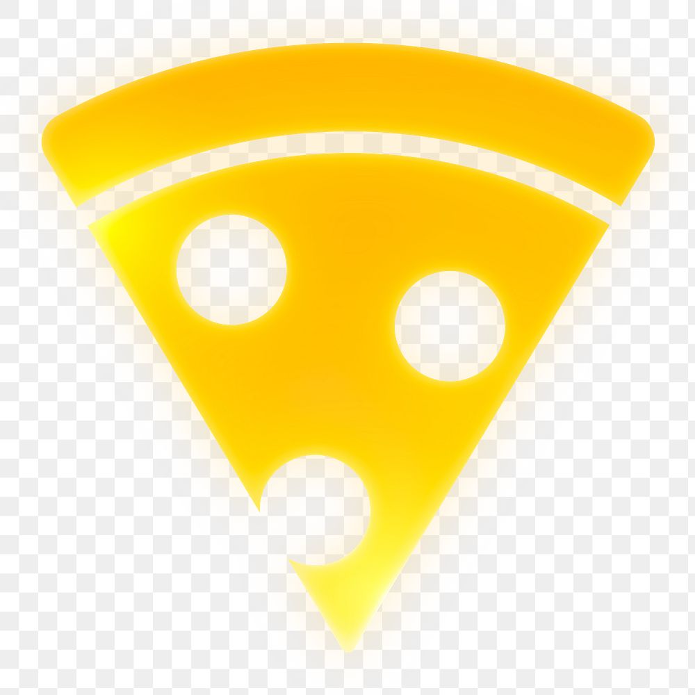 Pizza icon png sticker, neon glow, transparent background
