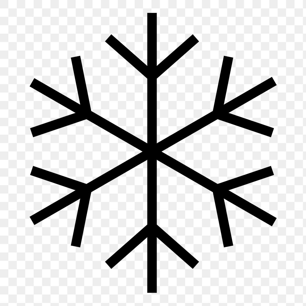 Snowflake png icon sticker, line art illustration, transparent background