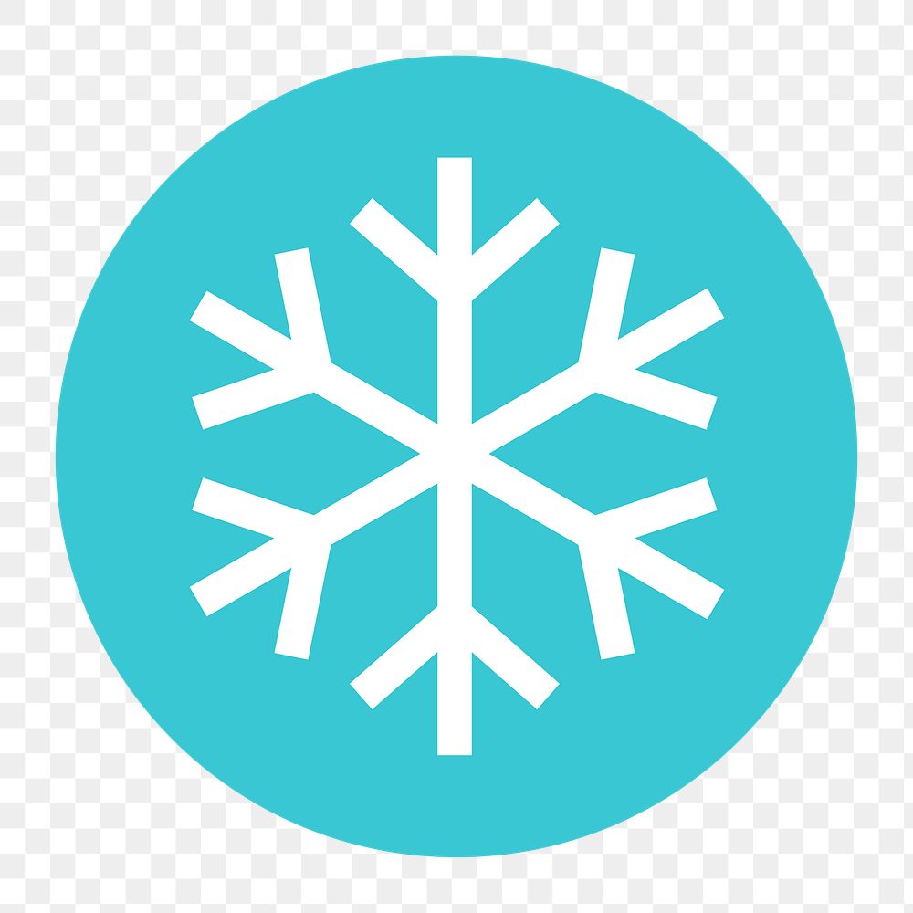 Snowflake png icon sticker, circle badge, transparent background