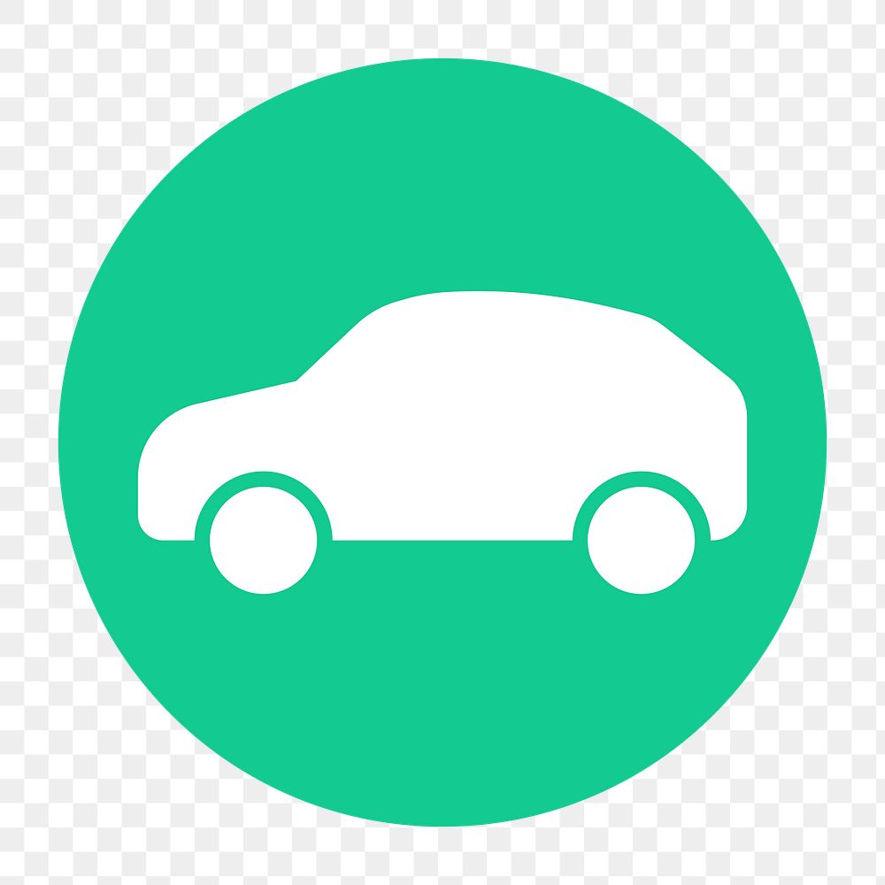 EV car png icon sticker, circle badge, transparent background