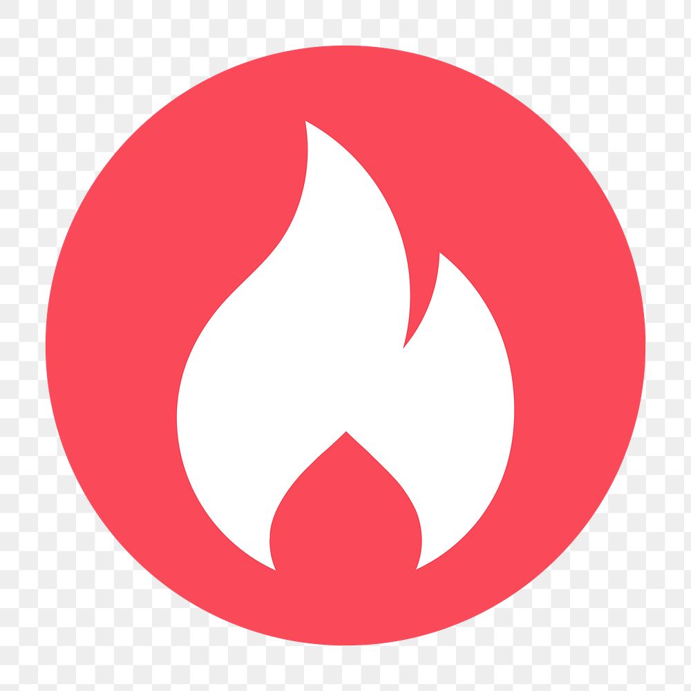 Flame png icon sticker, circle badge, transparent background