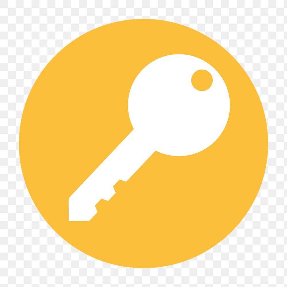 Key, safety png icon sticker, circle badge, transparent background