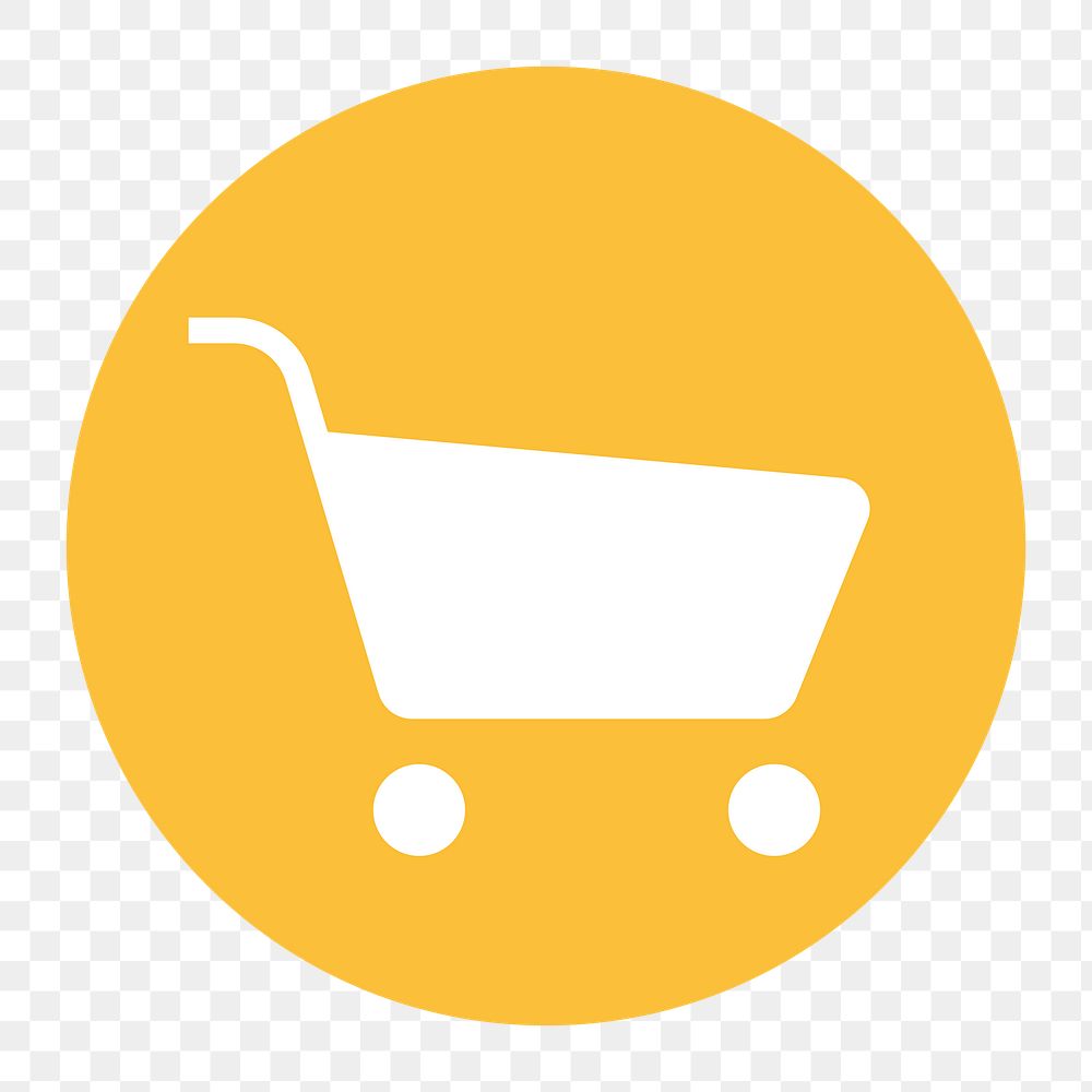 Shopping cart png icon sticker, circle badge, transparent background